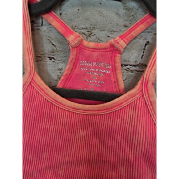 Zenana Outfitters Padded Sports Bra Hot Pink Orange Womens Size Large/XL - Picture 2 of 3